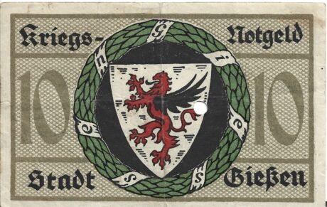 Реверс банкноты 10 marek (Niemcy) 1918