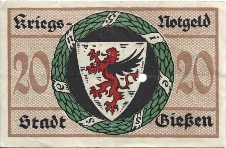 Реверс банкноты 20 marek (Niemcy) 1918