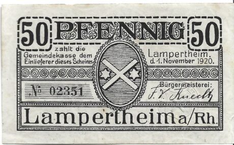 Аверс банкноты 50 пфеннигов (Германия) 1920 года