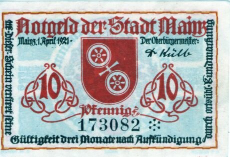 Аверс банкноты 10 пфеннигов (Германия) 1921 года