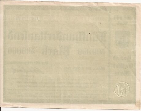 Реверс банкноты 500000 marek (Niemcy) 1923