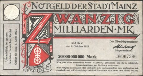 Аверс банкноты 20000000000 marek (Niemcy) 1923