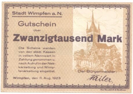Аверс банкноты 20000 marek (Niemcy) 1923