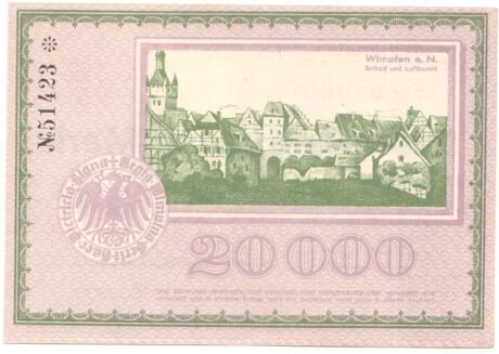 Реверс банкноты 20000 marek (Niemcy) 1923