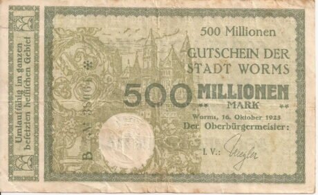 Аверс банкноты 500 000 000 marek (Niemcy) 1923