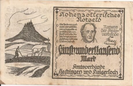 Аверс банкноты 500000 marek (Niemcy)