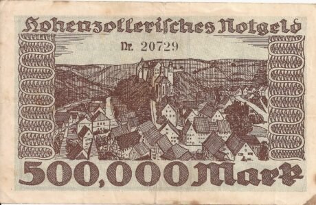 Реверс банкноты 500000 marek (Niemcy)