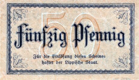 Реверс банкноты 50 fenigów (Niemcy) 1918