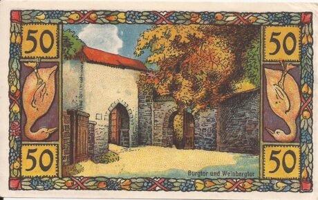 Реверс банкноты 50 fenigów (Niemcy)