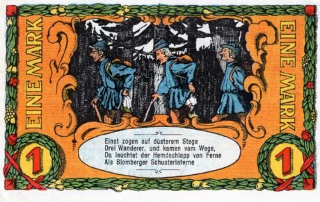 Реверс банкноты 1 marka (Niemcy) 1921