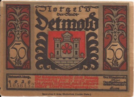 Аверс банкноты 50 fenigów (Niemcy) 1920