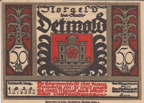 Аверс банкноты 50 fenigów (Niemcy) 1920