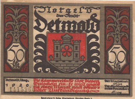 Аверс банкноты 50 fenigów (Niemcy) 1920