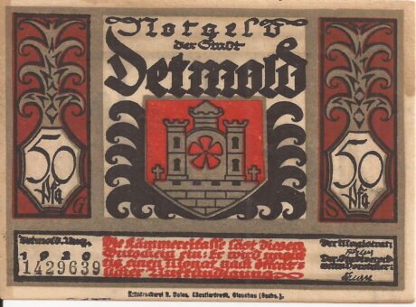 Аверс банкноты 50 fenigów (Niemcy) 1920