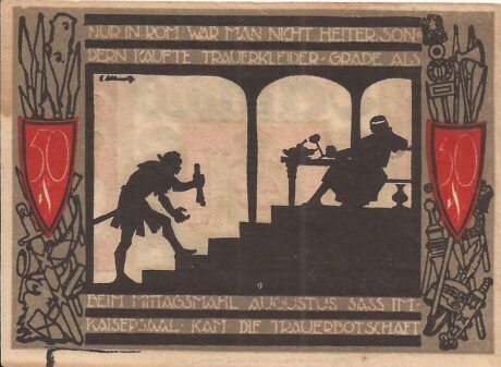 Реверс банкноты 50 fenigów (Niemcy) 1920