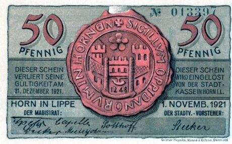 Аверс банкноты 50 fenigów (Niemcy) 1921