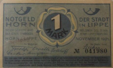 Аверс банкноты 1 marka (Niemcy) 1921