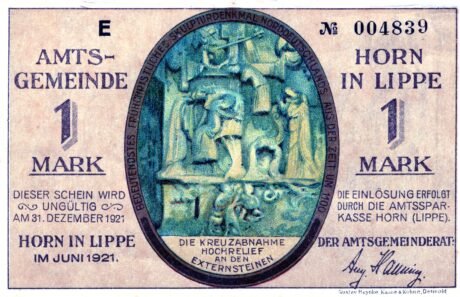 Аверс банкноты 1 marka (Niemcy) 1921