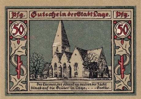 Реверс банкноты 50 fenigów (Niemcy) 1921