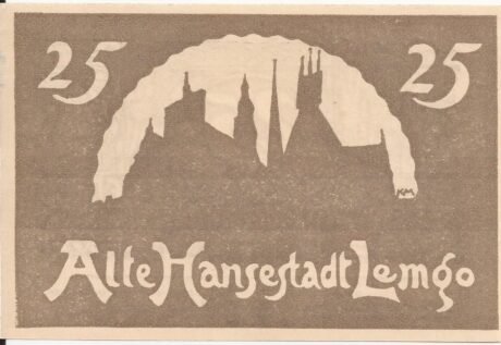 Реверс банкноты 25 fenigów (Niemcy) 1921