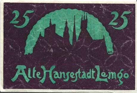 Реверс банкноты 25 fenigów (Niemcy) 1921