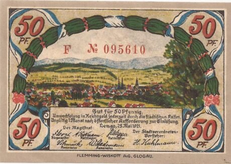 Аверс банкноты 50 fenigów (Niemcy) 1921