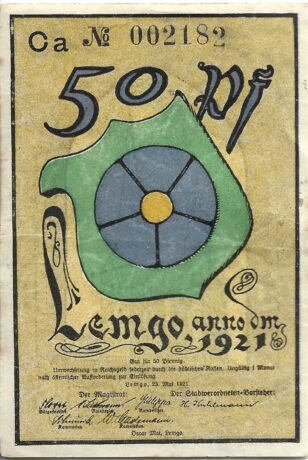 Аверс банкноты 50 fenigów (Niemcy) 1921