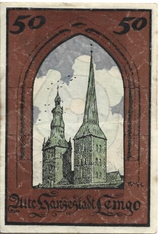 Реверс банкноты 50 fenigów (Niemcy) 1921