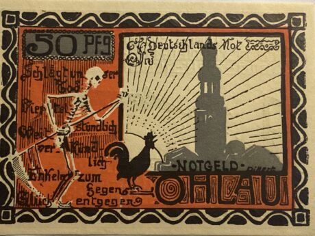 Аверс банкноты 50 fenigów Ohlau (Niemcy) 1921