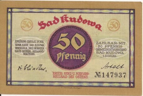 Аверс банкноты 50 fenigów (Niemcy) 1921