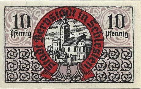 Реверс банкноты 10 fenigów (Niemcy) 1920