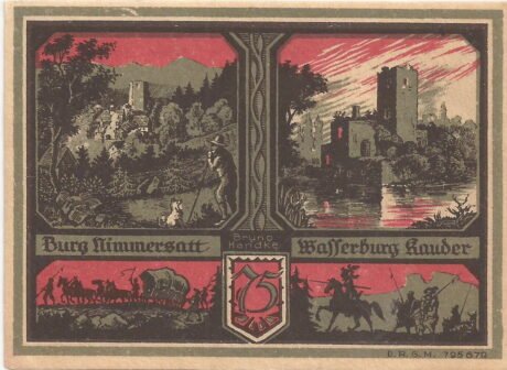 Реверс банкноты 75 fenigów Stadtsparkasse (Niemcy) 1922