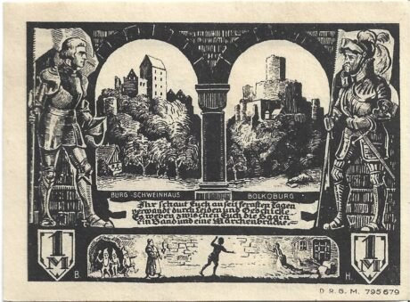 Реверс банкноты 1 marka Stadtsparkasse (Niemcy)