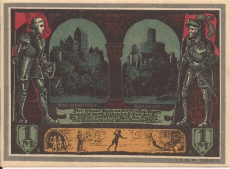 Реверс банкноты 1 znaczek Stadtsparkasse (Niemcy) 1922