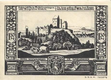 Реверс банкноты 1,50 marki Stadtsparkasse (Niemcy)