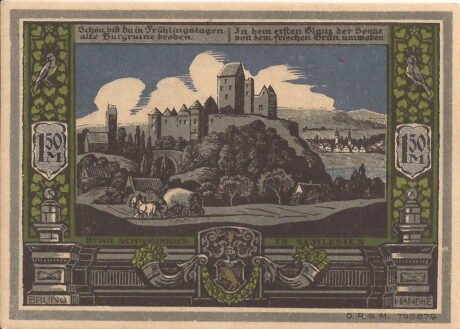 Реверс банкноты 1.50 Stadtsparkasse (Niemcy) 1922