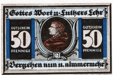 Реверс банкноты 50 fenigów Schlesische Lutherfestspiele (Niemcy) 1921