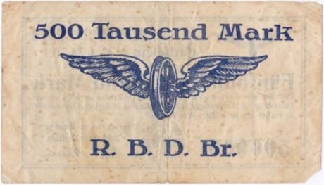 Реверс банкноты 500000 Reichsbahndirektion (Germany) 1923