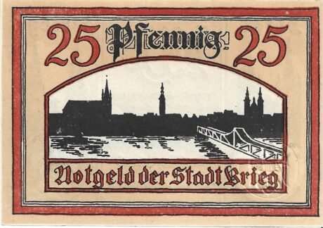 Реверс банкноты 25 fenigów (Niemcy) 1921