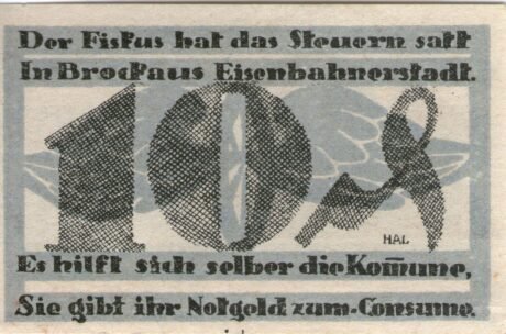 Реверс банкноты 10 fenigów (Niemcy) 1920