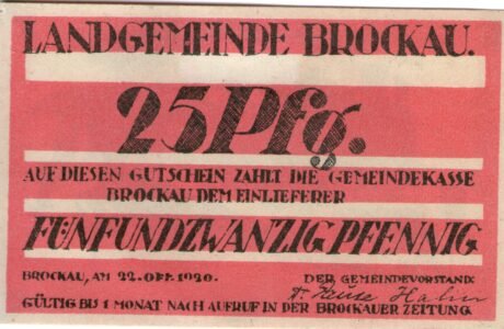 Аверс банкноты 25 fenigów (Niemcy) 1920