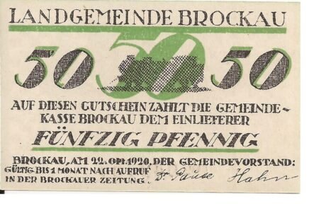 Аверс банкноты 50 fenigów (Niemcy) 1920