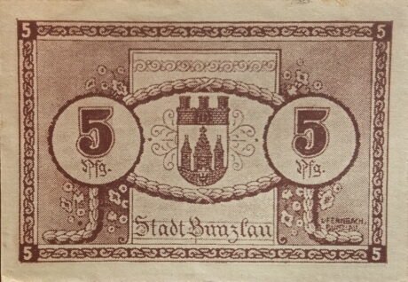 Реверс банкноты 5 fenigów (Niemcy) 1919