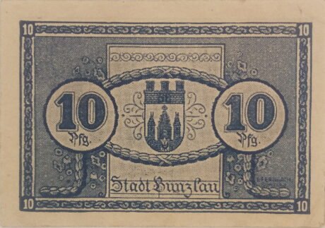 Реверс банкноты 10 fenigów (Niemcy) 1919