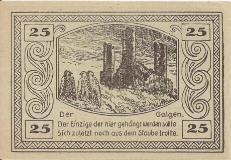 Реверс банкноты 25 пфеннигов (Германия)