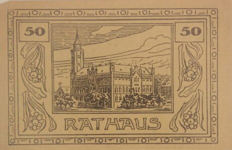 Реверс банкноты 50 fenigów (Niemcy)