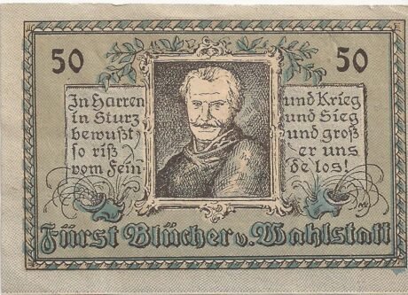 Реверс банкноты 50 fenigów (Niemcy) 1920