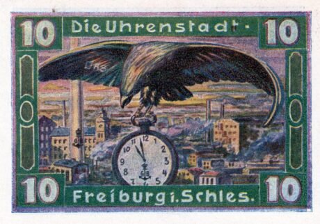 Реверс банкноты 10 fenigów (Niemcy) 1921