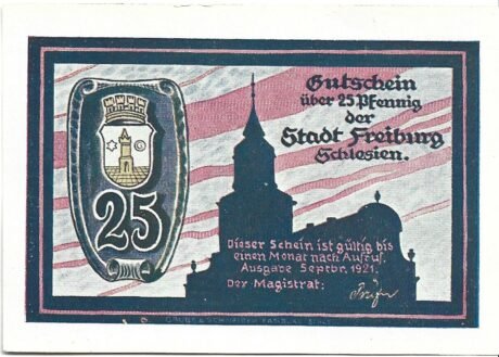 Аверс банкноты 25 fenigów (Niemcy) 1921