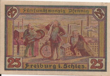 Реверс банкноты 25 fenigów (Niemcy) 1921